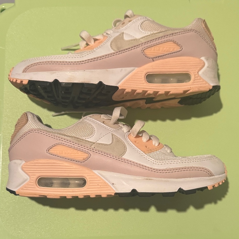 Nike Air Max 90 Peach and White Sneakers